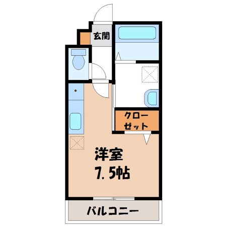 宇都宮駅 バス20分  団地南下車：停歩1分 1階の物件間取画像